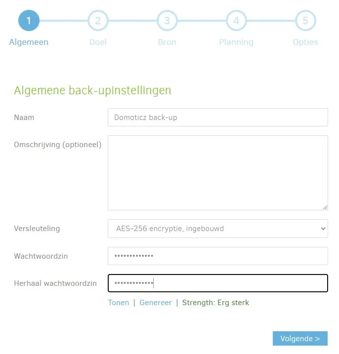 Duplicati - General backup settings