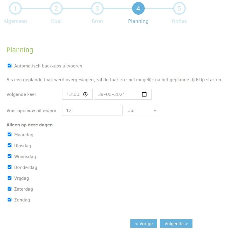 Duplicati - Schedule Backup