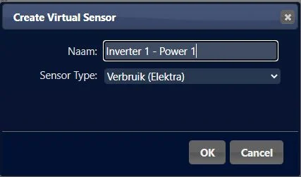 Virtuele sensor t.b.v. opgewekt vermogen omvormer