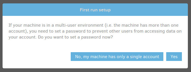Duplicati - First run setup