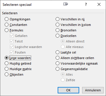 Venster selecteren speciaal