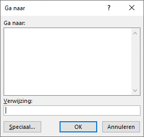 Ga naar venster in Excel