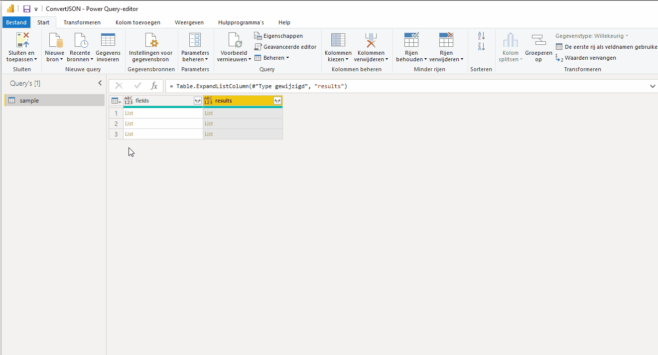 Power BI Query-editor Aangepaste kolom toevoegen