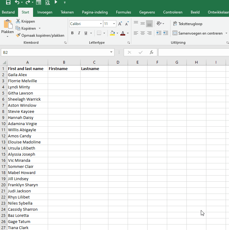 Split data with CTRL-E