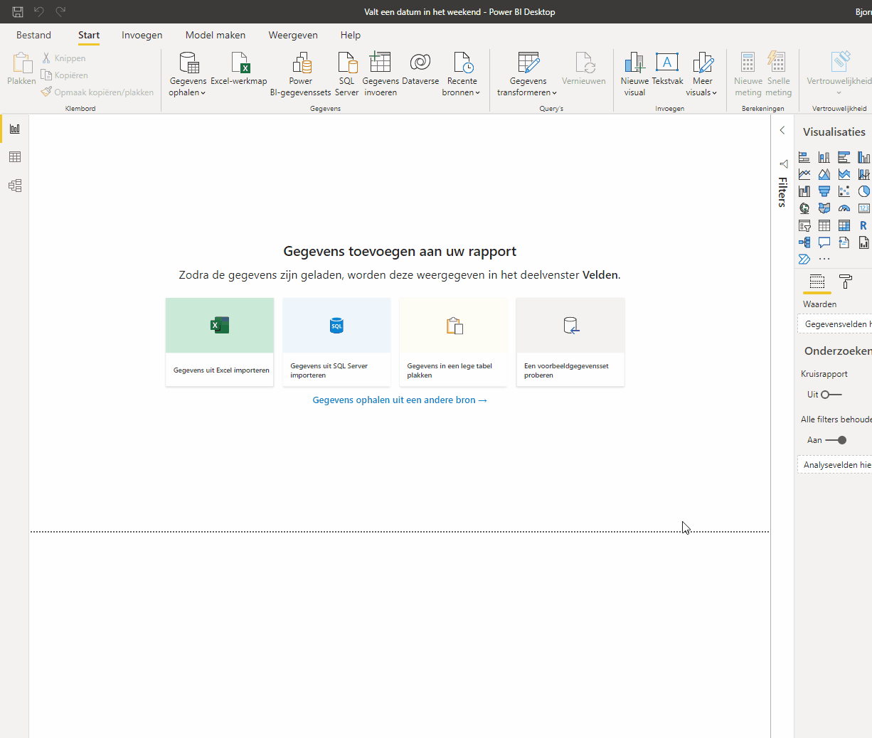 Power BI - Gegevens importeren vanuit Excel-bestand