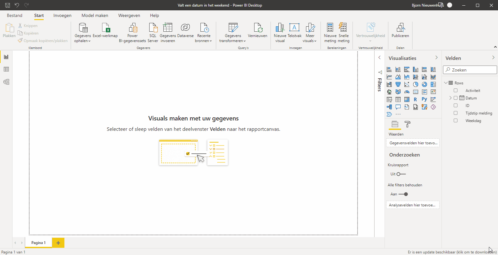 Power BI - Gegevens in visual plaatsen