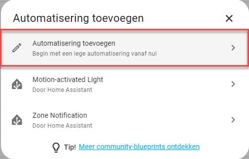 Lege automatisering toevoegen